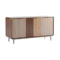 Mid-Century Modern Wooden Sideboard with Textured Panels