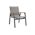 Modern Outdoor Relaxation Chair with Aluminum Frame and Wooden Armrests