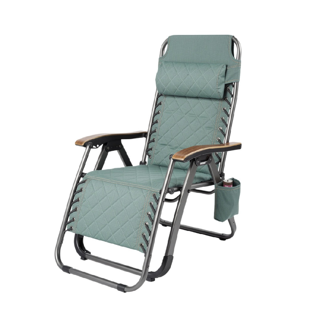Adjustable Reclining Lawn Chair with Headrest and Cup Holder