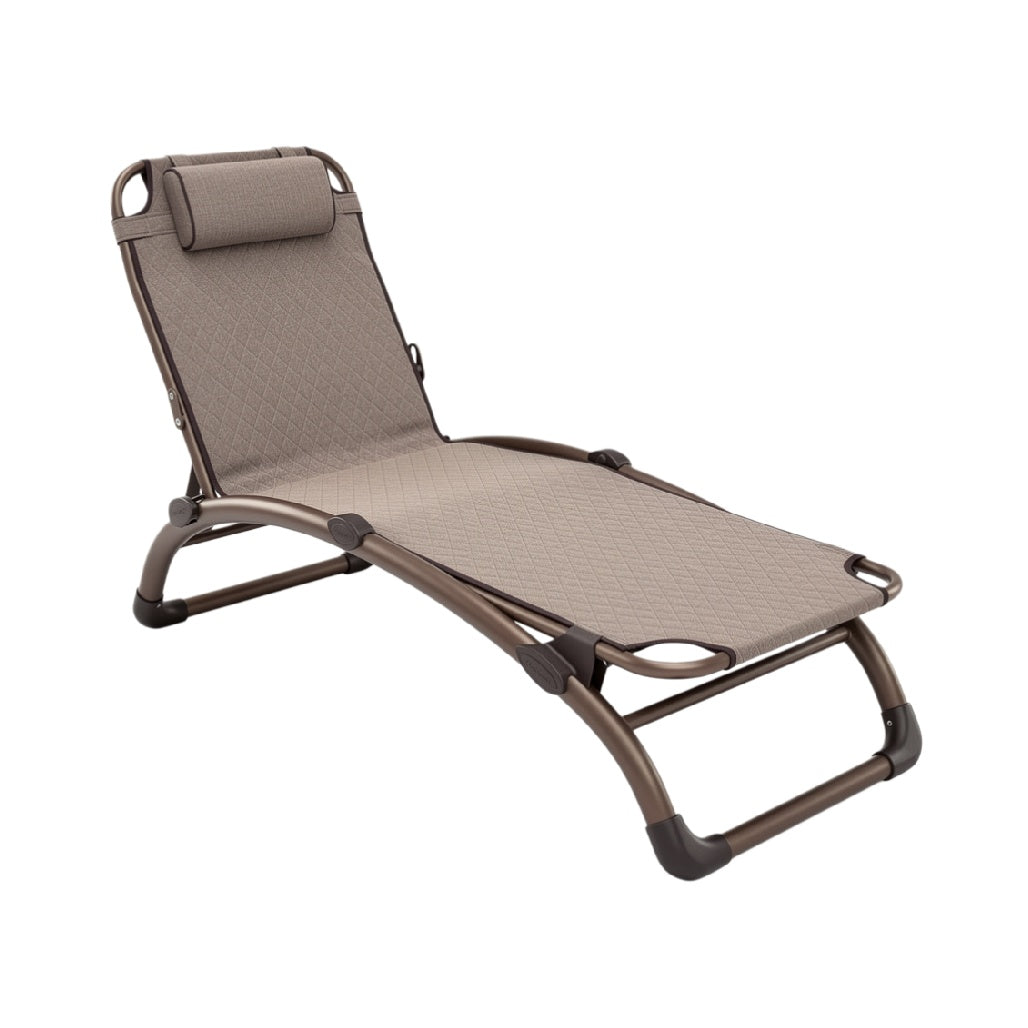 Adjustable Outdoor Lounge Chair with Padded Headrest and Durable Frame